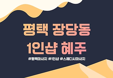 평택 장당동 1인샵 혜주 스웨디시 아로마 마사지 - 마캉스